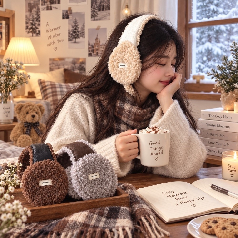Earmuffs Foldable - Orejeras de estilo japonés, de imitación