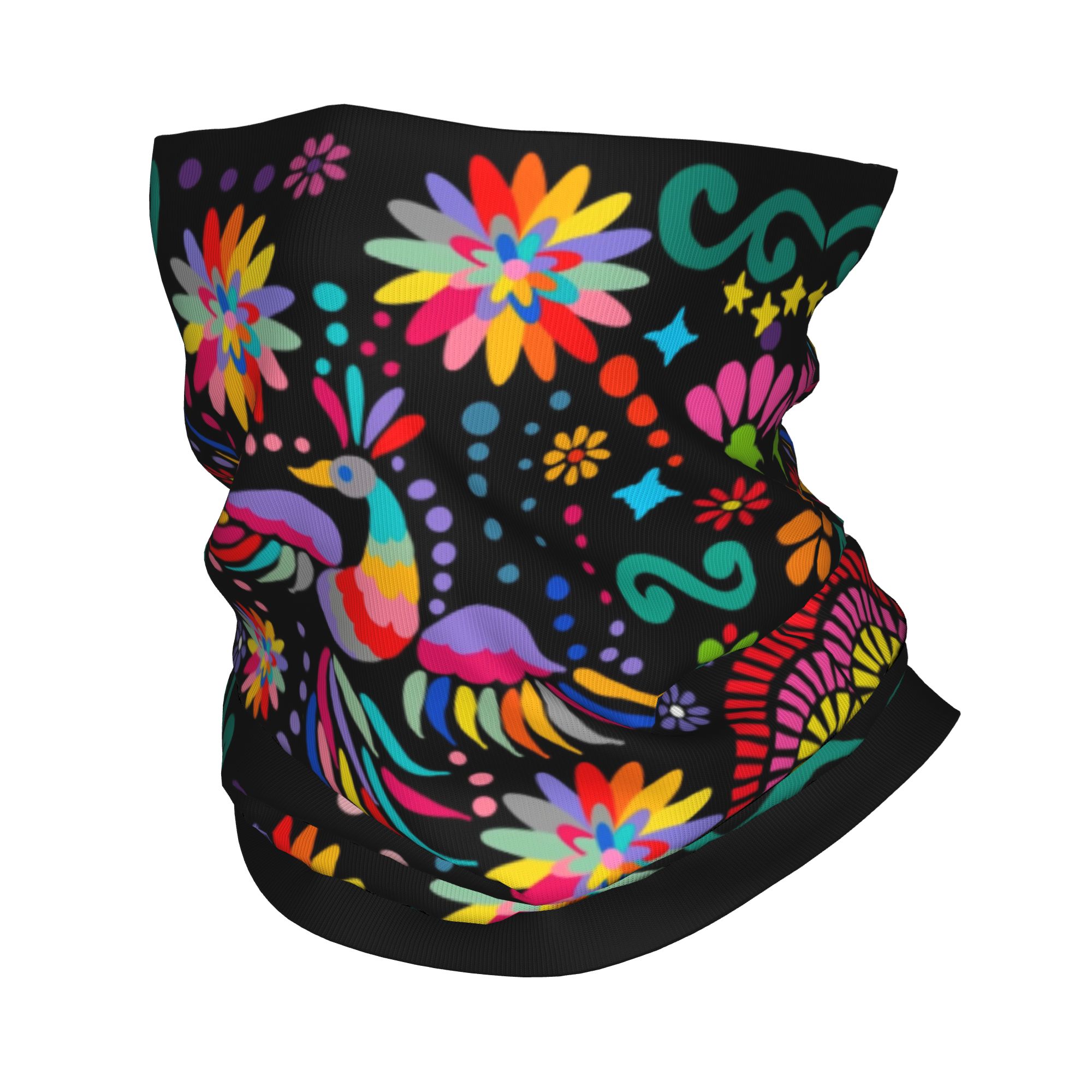 Neck Gaiter Fleece - Pañuelo textil de flores florales mexicanas