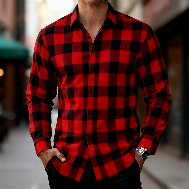 Flannel Shirt Lined - Camisa Clásica de Manga Larga a