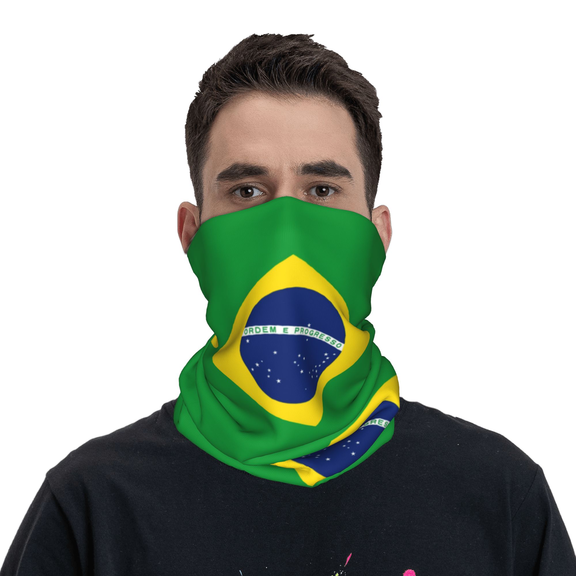 Bandana con bandera de Brasil  - Neck Gaiter Fleece reseña y precio