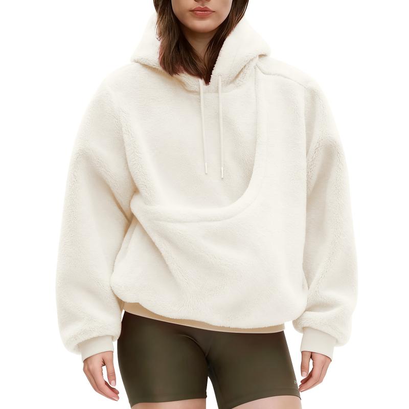 Sudadera con capucha de color  - Sherpa Hoodie Fleece reseña y precio