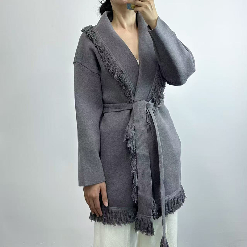Cárdigan largo de punto de lan - Wool Coat Peacoat reseña y precio