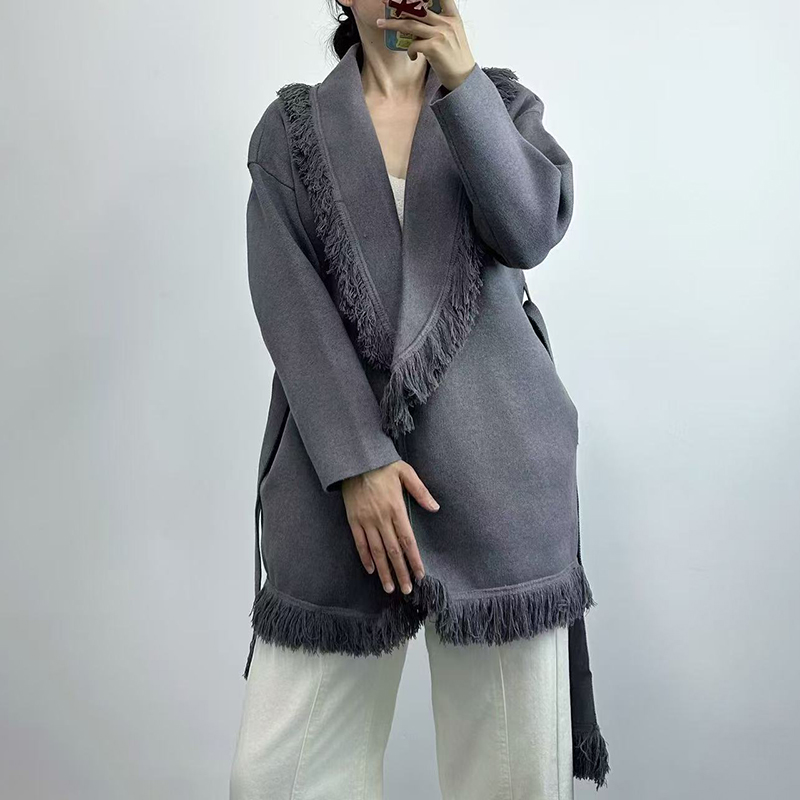 Cárdigan largo de punto de lan - Wool Coat Peacoat reseña y precio