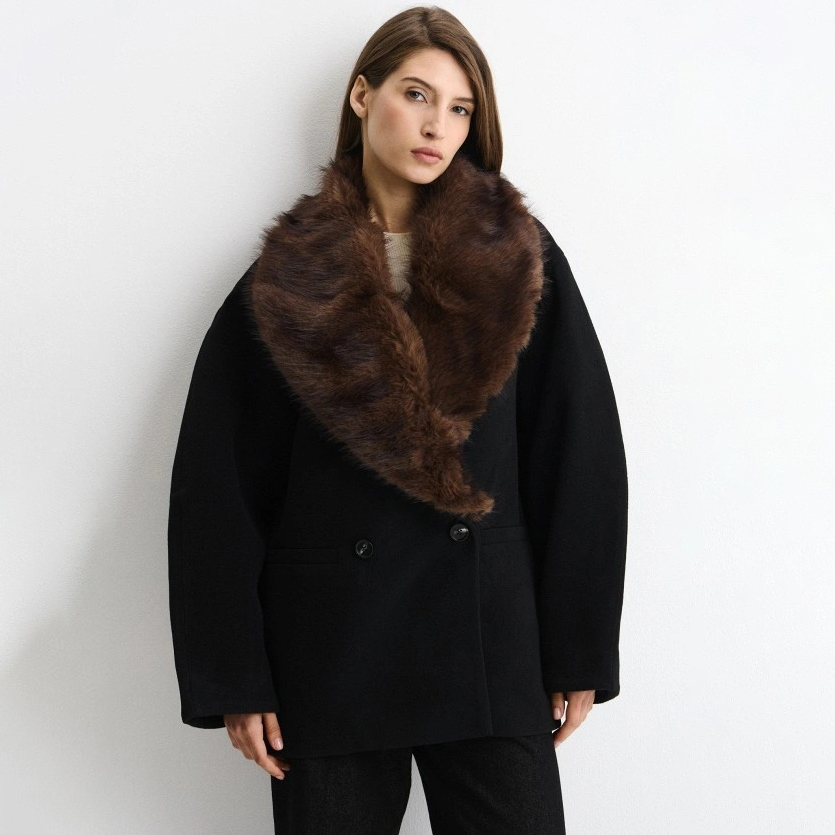 Abrigo de lana de doble botona - Wool Coat Peacoat reseña y precio