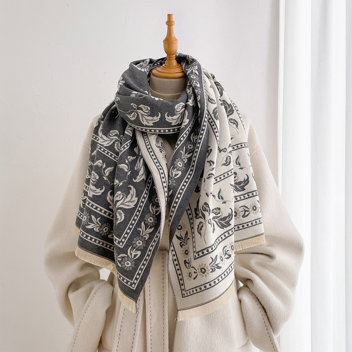 Bufanda de doble cara de imita - Wool Scarf Men reseña y precio