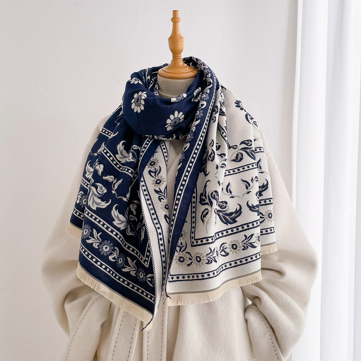Bufanda de doble cara de imita - Wool Scarf Men reseña y precio